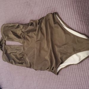 Olive green swimsuit